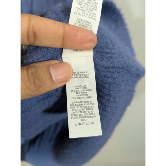 Aerie Sweater Women Sz S Blue Ribbed Buttercream Oversized Slouchy Pullover - Picture 5 of 7